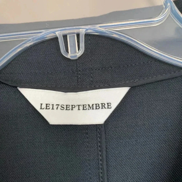 LE17SEPTEMBRE NAVY BLUE WOOL BLEND BLOUSE 8/38 - Picture 3 of 5